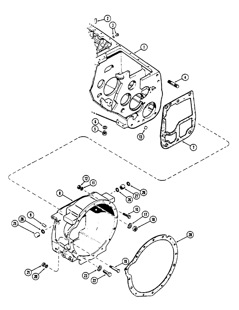 Схема запчастей Case IH 1175 - (102) - CLUTCH AND TRANSMISSION HOUSINGS (06) - POWER TRAIN