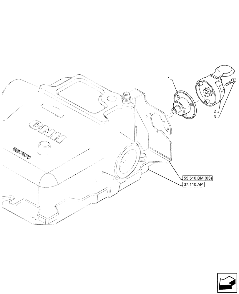 Схема запчастей Case IH MAXXUM 145 - (55.510.BM[02]) - VAR - 392208, 744940 - CAB, POWER SOCKET, 12V, BOOT (55) - ELECTRICAL SYSTEMS