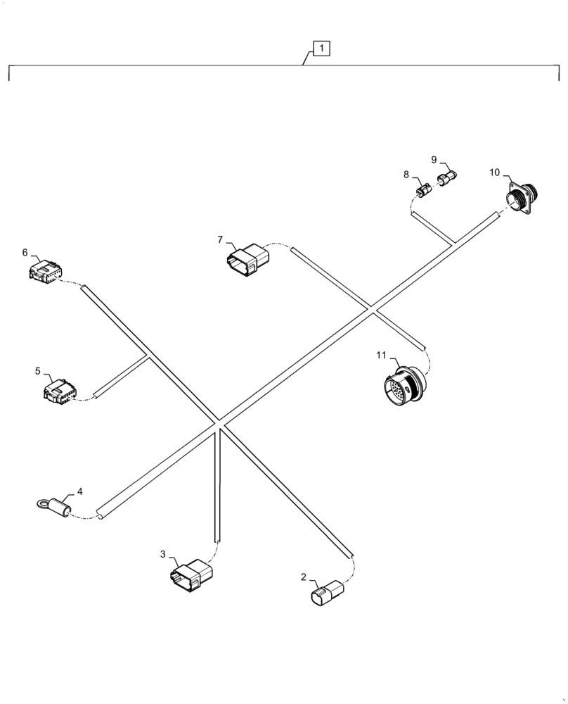 Схема запчастей Case IH 2240 - (55.521.AL[04]) - PRODUCT CONTROL, CAB INTERFACE, HARNESS (55) - ELECTRICAL SYSTEMS