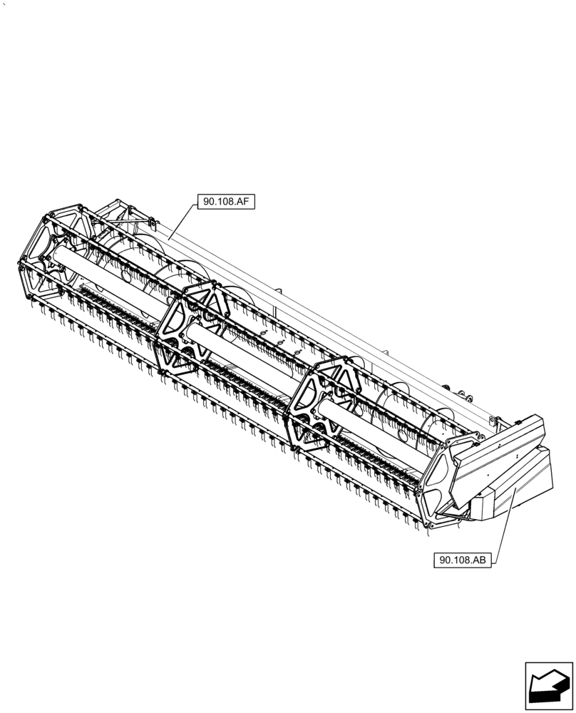 Схема запчастей Case IH 2060-17 - (00.000.90) - PICTORIAL INDEX - PLATFORM, CAB, BODYWORK AND DECALS, 17FT (00) - GENERAL & PICTORIAL INDEX