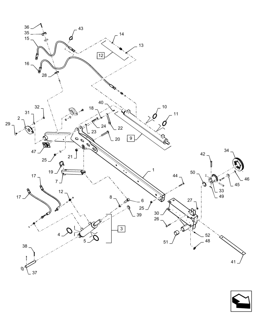 Схема запчастей Case IH 3152 - (60.101.00[04]) - CENTER REEL ARM, HYDAULIC, DRAPER, ASN YDH03001 TO BSN YEH040861 (60) - PRODUCT FEEDING