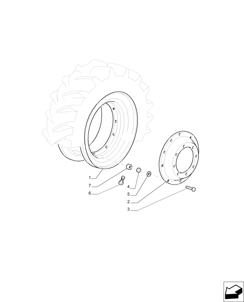 Схема запчастей Case IH PUMA 230 - (44.511.AE[03]) - FRONT WHEELS - 420/85 R30 R2 - DW15LX30 (44) - WHEELS