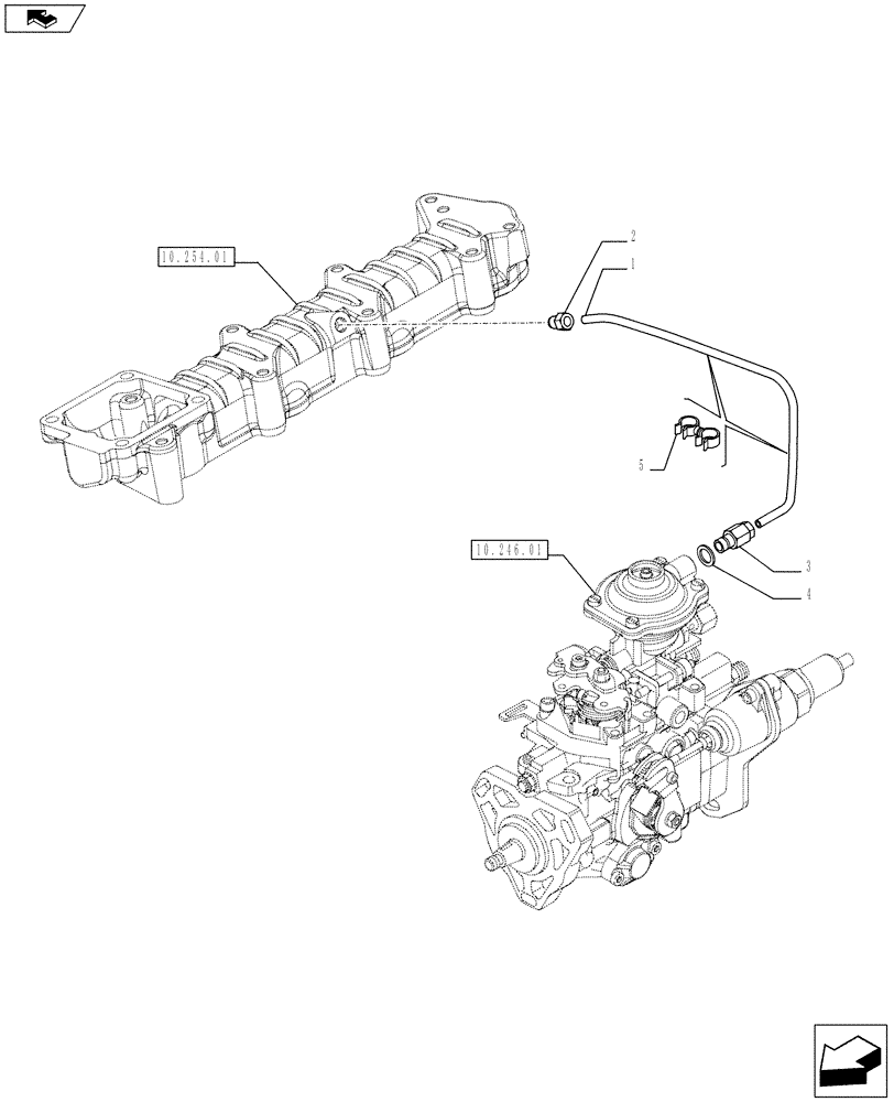 Схема запчастей Case IH FARMALL 75C - (10.218.01) - INJECTION PIPE (10) - ENGINE