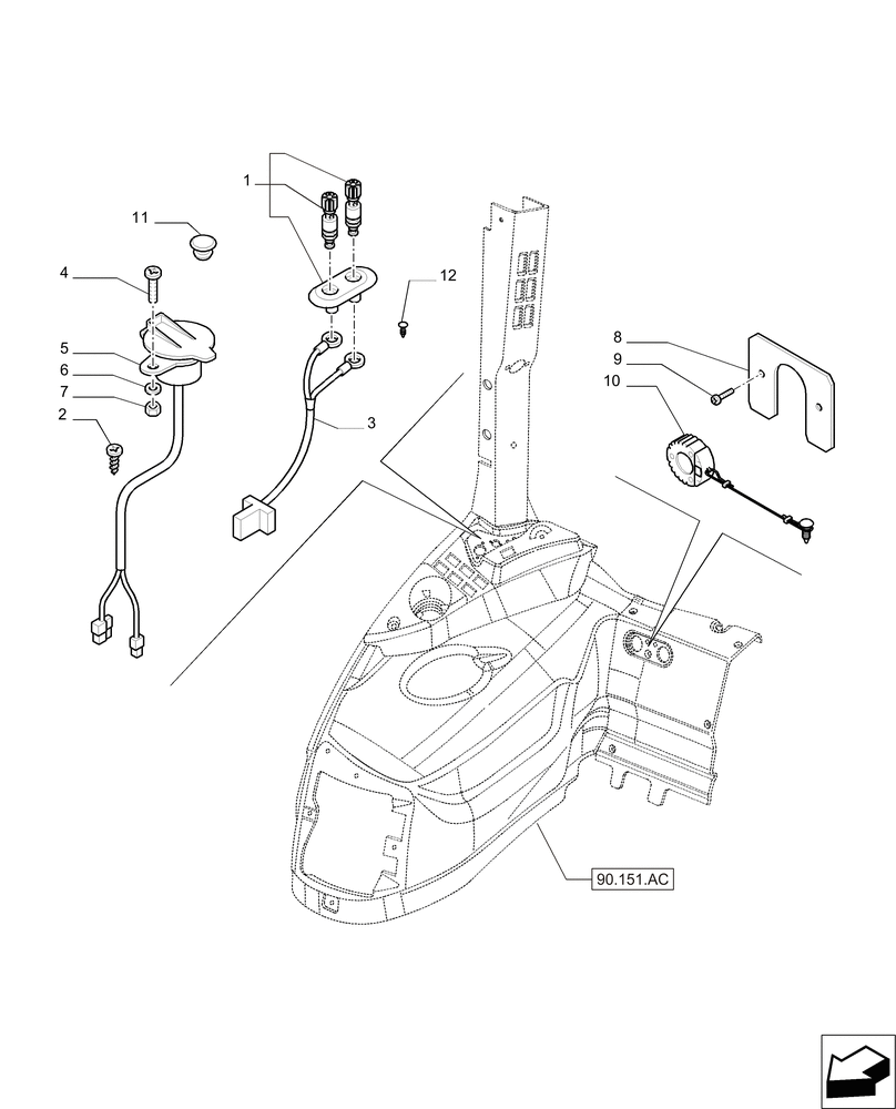 Схема запчастей Case IH PUMA 215 - (55.512.BY[03]) - AUXILIARY POWER SOCKETS AND CAPS (55) - ELECTRICAL SYSTEMS