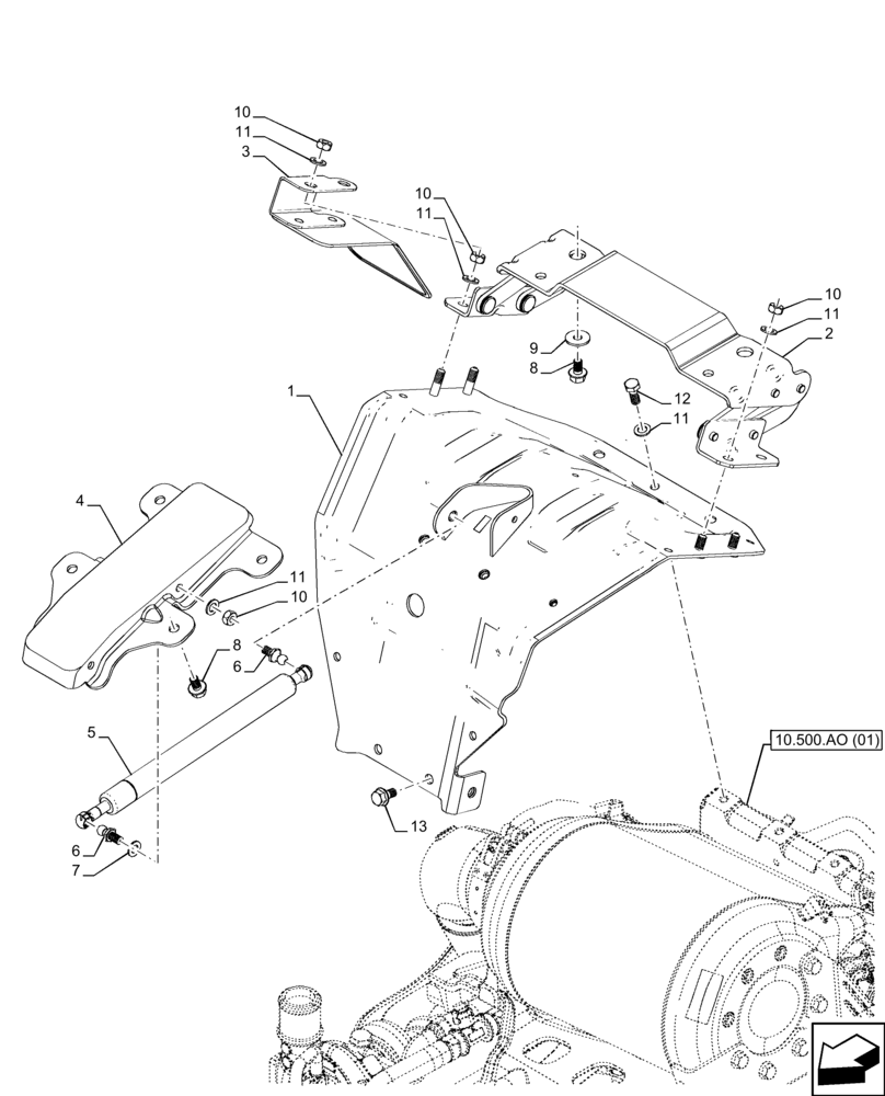 Схема запчастей Case IH FARMALL 100C - (90.102.AW) - VAR - 330507, 330512, 330505 - HOOD, OPENER, SUPPORT (90) - PLATFORM, CAB, BODYWORK AND DECALS