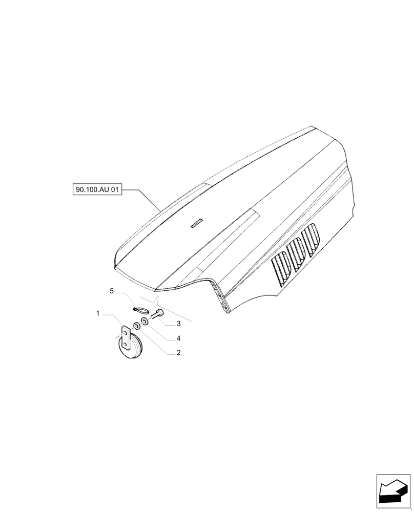 Схема запчастей Case IH PUMA 230 - (55.408.AG) - SIGNAL HORN AND RELATED PARTS (55) - ELECTRICAL SYSTEMS