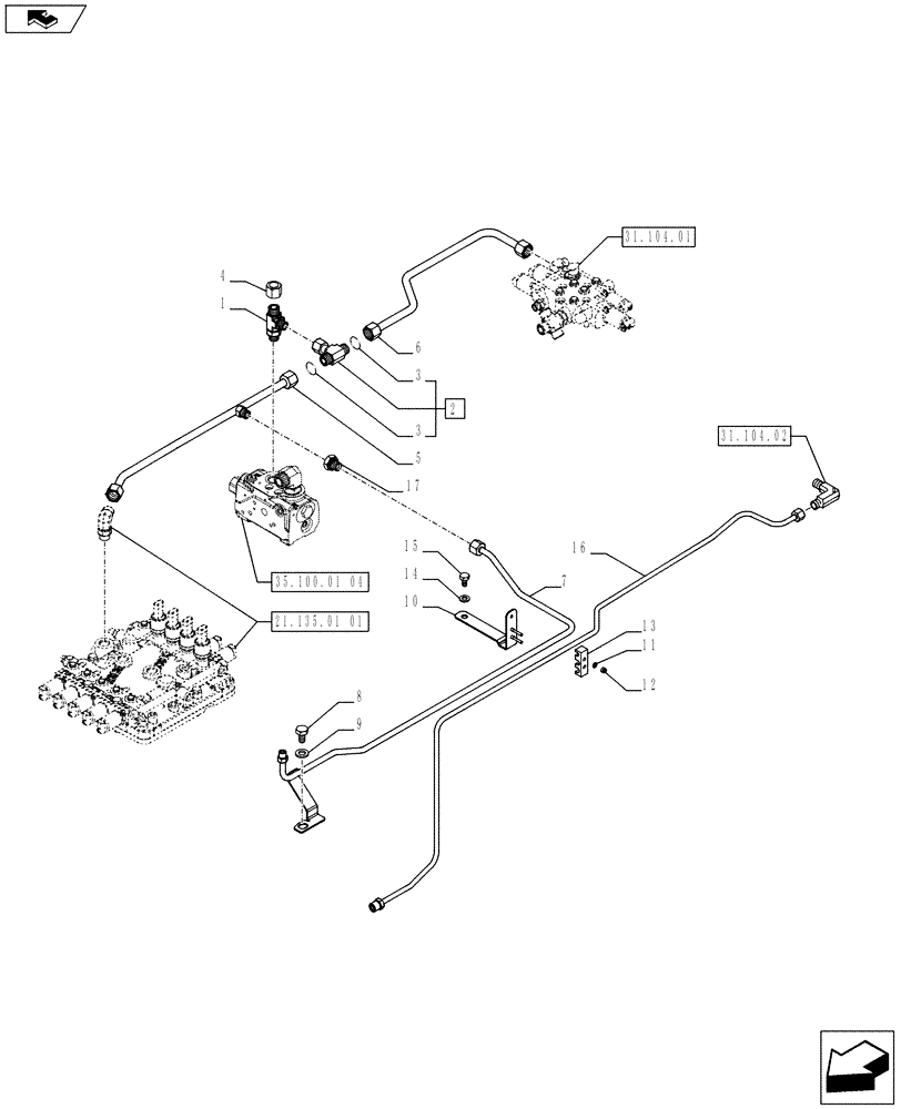 Схема запчастей Case IH PUMA 215 - (21.109.02) - HYDRAULIC GEARBOX CONTROL (21) - TRANSMISSION