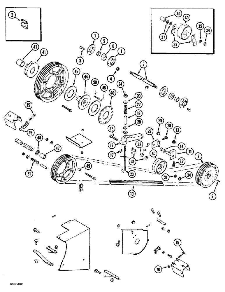 Схема запчастей Case IH 1660 - (9A-24) - FEEDER, JACKSHAFT DRIVE (13) - FEEDER