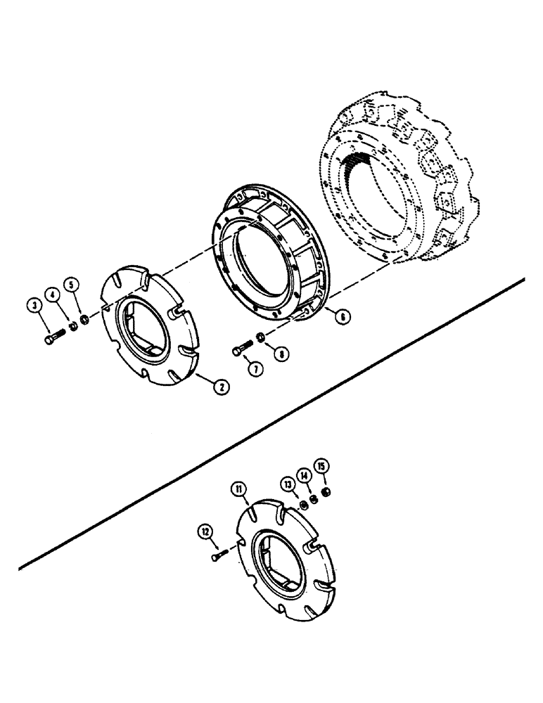 Схема запчастей Case IH 1175 - (138) - REAR WHEEL WEIGHTS, FOR 38 INCH CAST WHEEL (06) - POWER TRAIN