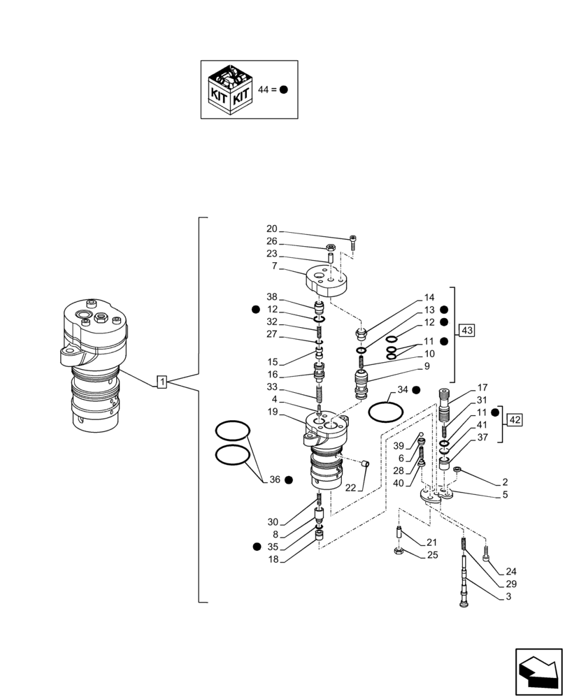 Схема запчастей Case IH FARMALL 100C - (35.114.AA[01]) - VAR - 332785, 390831, 743595 - REAR, HYDRAULIC LIFT, CONTROL VALVE, COMPONENTS (35) - HYDRAULIC SYSTEMS