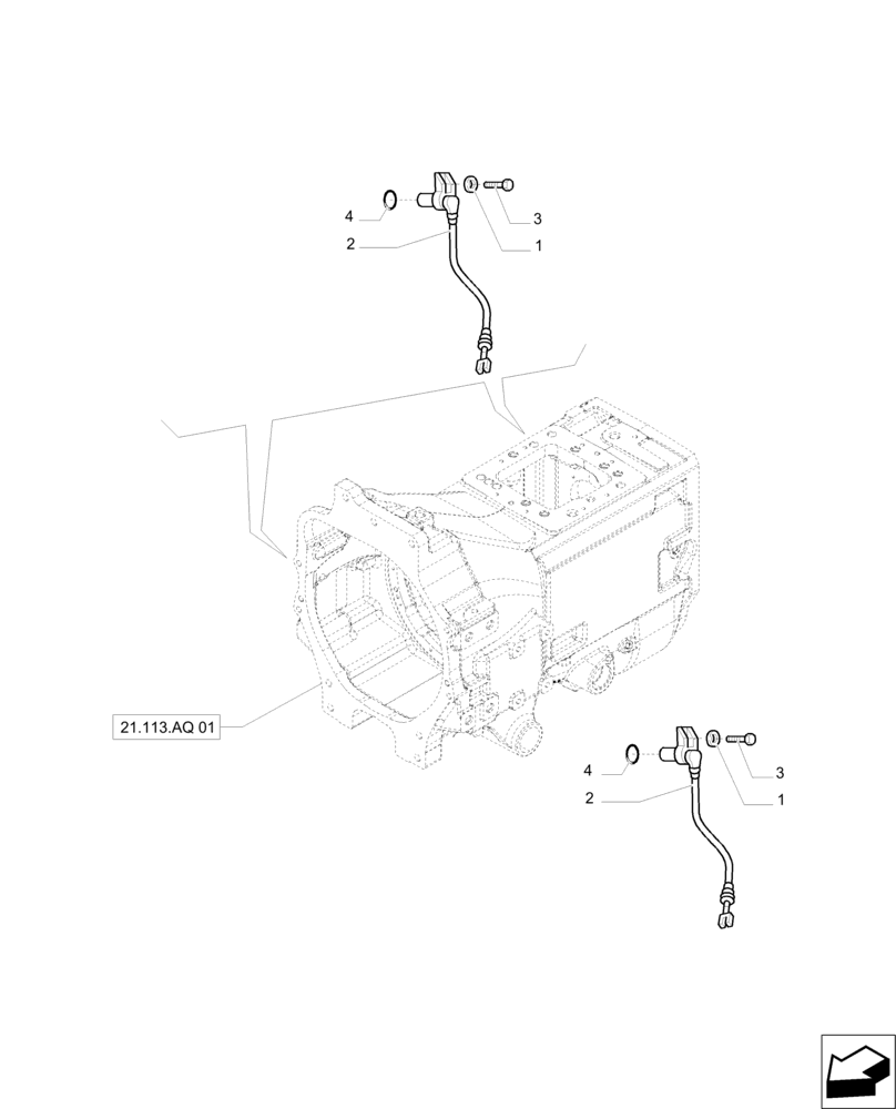 Схема запчастей Case IH PUMA 215 - (55.020.AB[01]) - GEARBOX HOUSING SENSORS AND SWITCHES (55) - ELECTRICAL SYSTEMS