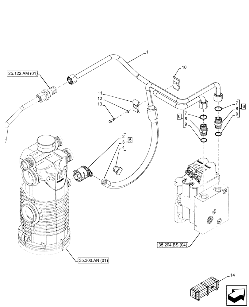 Схема запчастей Case IH MAXXUM 115 - (35.204.BX[03]) - VAR - 743689, 758352, 758353 - 2 MID-MOUNT CONTROL VALVES, ELECTRICAL, LINE (35) - HYDRAULIC SYSTEMS