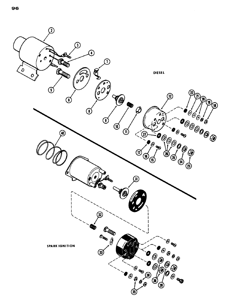 Схема запчастей Case IH 970 - (096) - A42326 SOLENOID, (401B) DIESEL ENGINE (04) - ELECTRICAL SYSTEMS