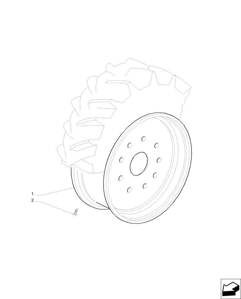 Схема запчастей Case IH PUMA 230 - (44.511.AE[01]) - FRONT WHEELS - 600/65 R28 - W20AX28 (44) - WHEELS