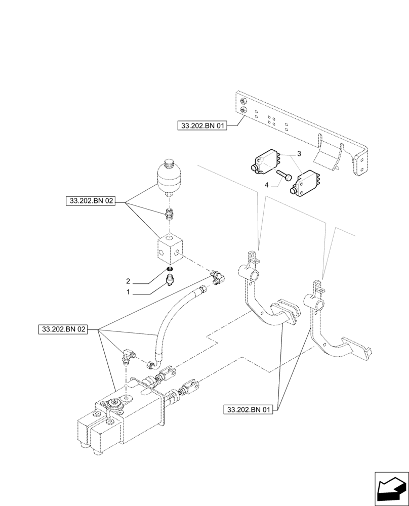 Схема запчастей Case IH PUMA 230 - (55.408.CL) - BRAKING SYSTEM SWITCHES AND RELATED PARTS (55) - ELECTRICAL SYSTEMS