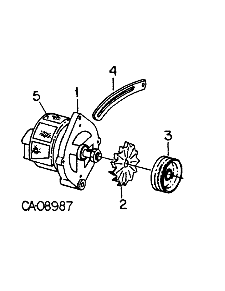 Схема запчастей Case IH 1480 - (08-21) - ELECTRICAL, ALTERNATOR-GENERATOR MOUNTING, MOTOROLA 90 AMP ALTERNATOR (06) - ELECTRICAL