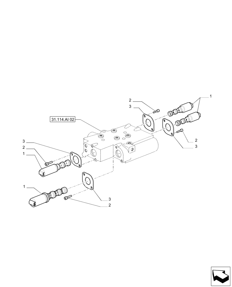 Схема запчастей Case IH PUMA 215 - (55.048.AK[01]) - SOLENOID VALVES FOR PTO CLUTCH CONTROL VALVE (55) - ELECTRICAL SYSTEMS