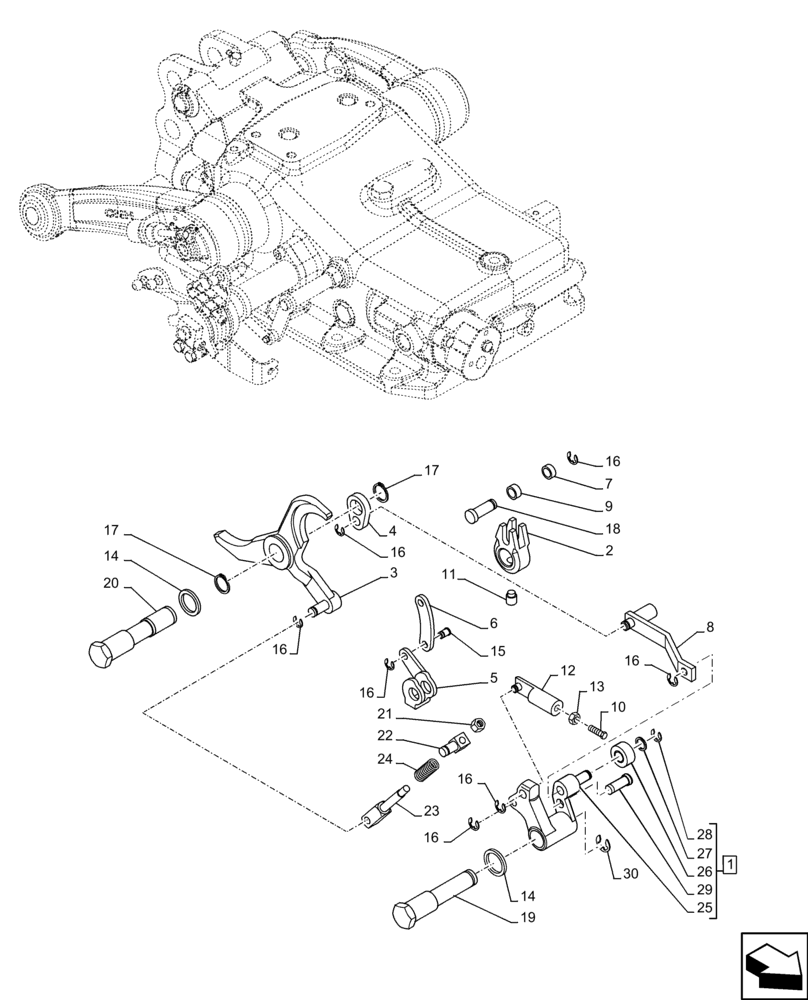 Схема запчастей Case IH FARMALL 100C - (37.110.AM[05]) - VAR - 390831 - REAR, HYDRAULIC LIFT, HOUSING, LEVER, TIE-ROD (37) - HITCHES, DRAWBARS & IMPLEMENT COUPLINGS