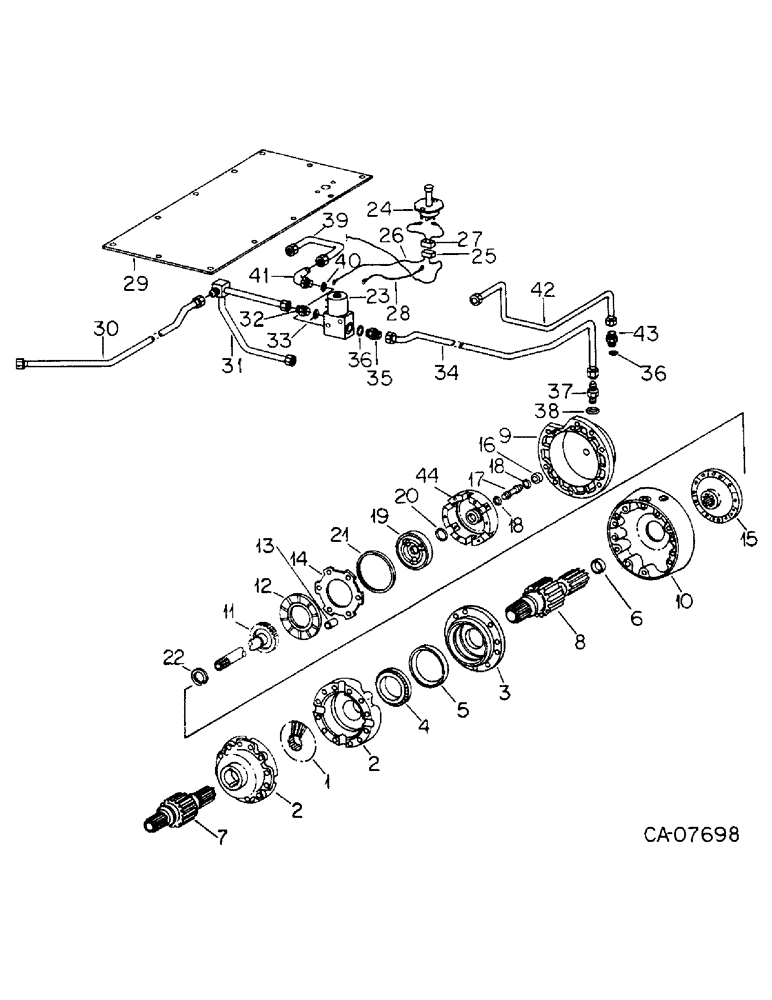 Схема запчастей Case IH 6588 - (07-26) - DRIVE TRAIN, DIFFERENTIAL LOCK, 6388 AND 6588 TRACTORS (04) - Drive Train