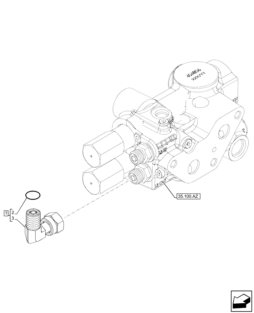 Схема запчастей Case IH MAXXUM 115 - (35.100.BA[02]) - VAR - 390560 - PRIORITY VALVE, LINE, W/O MID MOUNT VALVES (35) - HYDRAULIC SYSTEMS