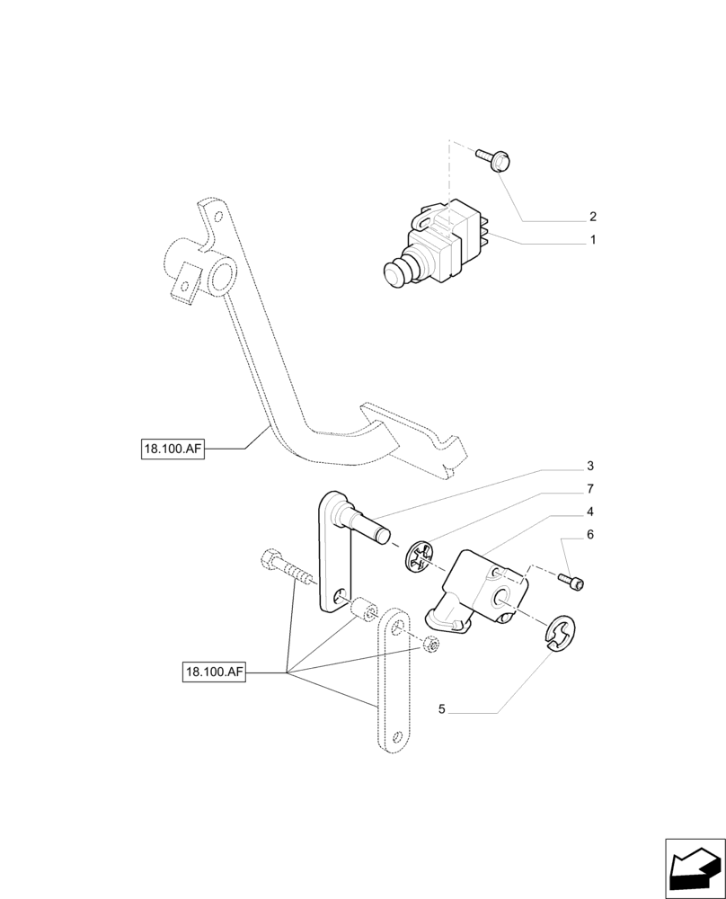 Схема запчастей Case IH PUMA 200 - (55.525.AJ) - CLUTCH SENSOR AND SWITCH (55) - ELECTRICAL SYSTEMS