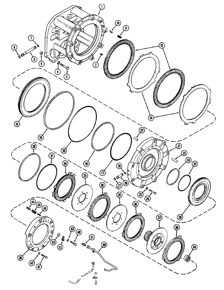 Схема запчастей Case IH 2590 - (6-186) - CLUTCH, C1, AND, C4, CLUTCHES (06) - POWER TRAIN