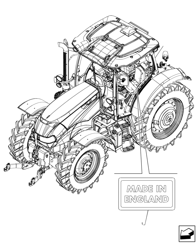 Схема запчастей Case IH MAXXUM 150 - (90.108.AE[08]) - VAR - 743726 - DECAL, NA (90) - PLATFORM, CAB, BODYWORK AND DECALS