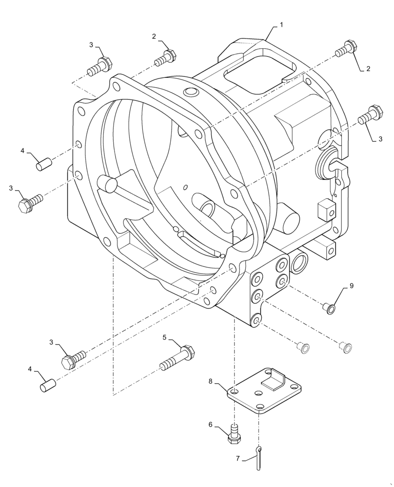 Схема запчастей Case IH FARMALL 35A - (21.110.AB[02]) - CLUTCH HOUSING, HST (21) - TRANSMISSION