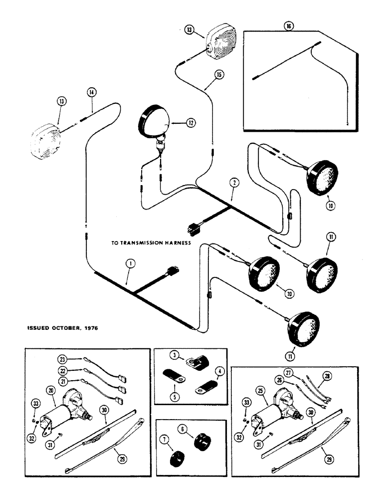 Схема запчастей Case IH 1175 - (308) - CAB, ELECTRICAL EQUIPMENT AND WIRING, FENDER (09) - CHASSIS