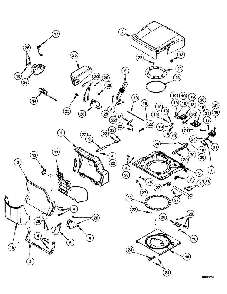 Схема запчастей Case IH MX200 - (9-066) - CUSHION ASSEMBLY, SEAT (09) - CHASSIS/ATTACHMENTS