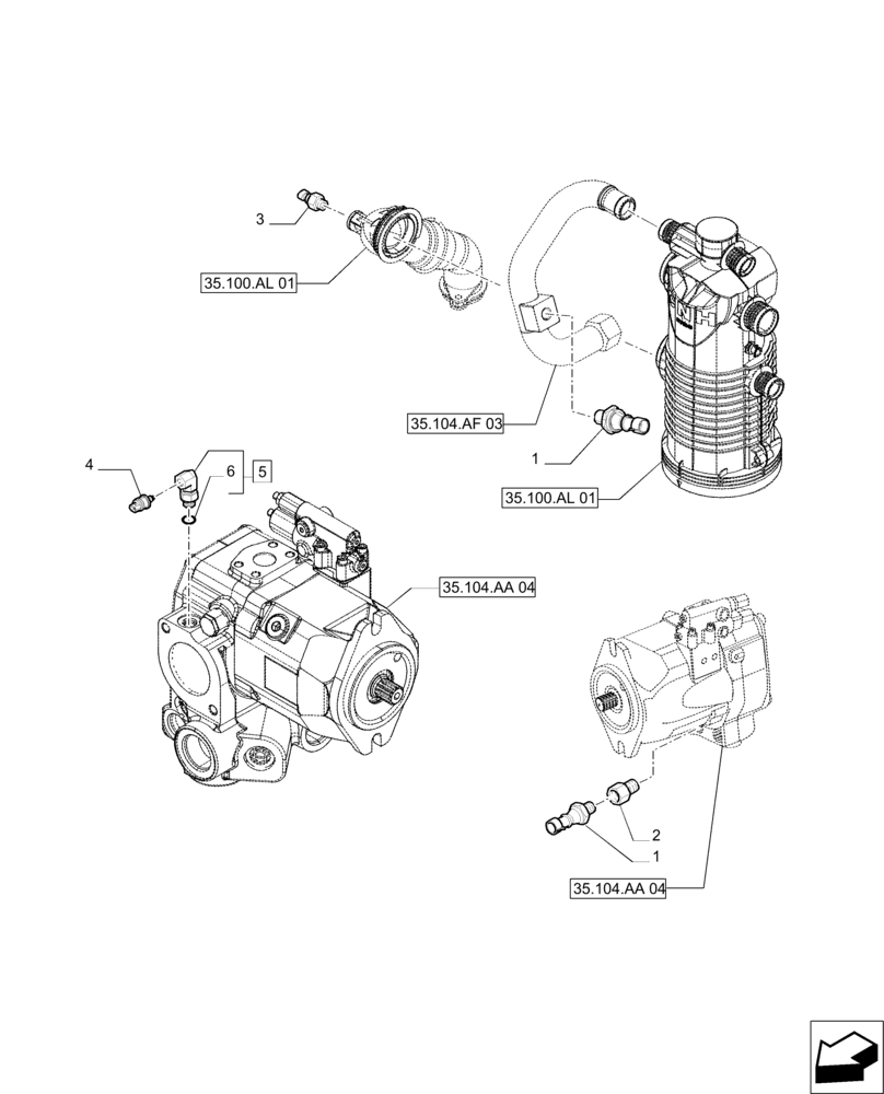 Схема запчастей Case IH PUMA 200 - (55.036.AG) - SENSORS AND SWITCHES FOR HYDRAULIC SYSTEM AND LIFT PUMPS (55) - ELECTRICAL SYSTEMS