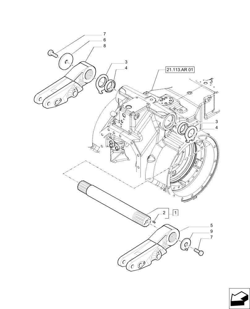 Схема запчастей Case IH PUMA 230 - (37.110.AE) - HYDRAULIC POWER LIFT - ROCK SHAFT AND ASSOCIATES (37) - HITCHES, DRAWBARS & IMPLEMENT COUPLINGS