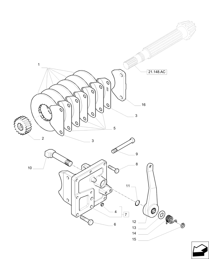 Схема запчастей Case IH PUMA 230 - (33.110.AV) - PARKING BRAKE (33) - BRAKES & CONTROLS