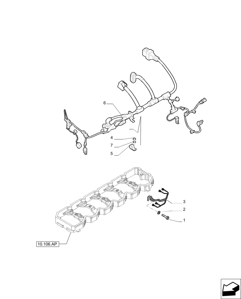 Схема запчастей Case IH PUMA 215 - (55.010.AA) - CONNECTIONS CABLE FOR ENGINE INJECTION (55) - ELECTRICAL SYSTEMS