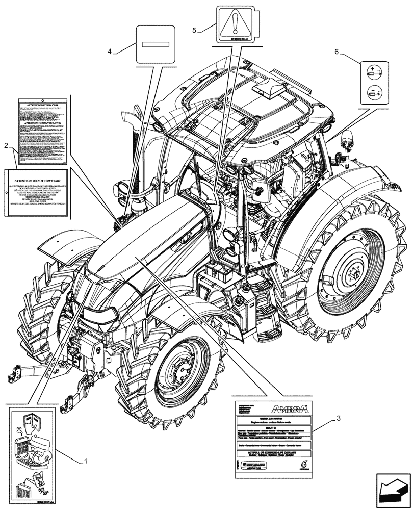 Схема запчастей Case IH MAXXUM 115 - (90.108.AA[25]) - VAR - 743726 - DECAL, NA (90) - PLATFORM, CAB, BODYWORK AND DECALS