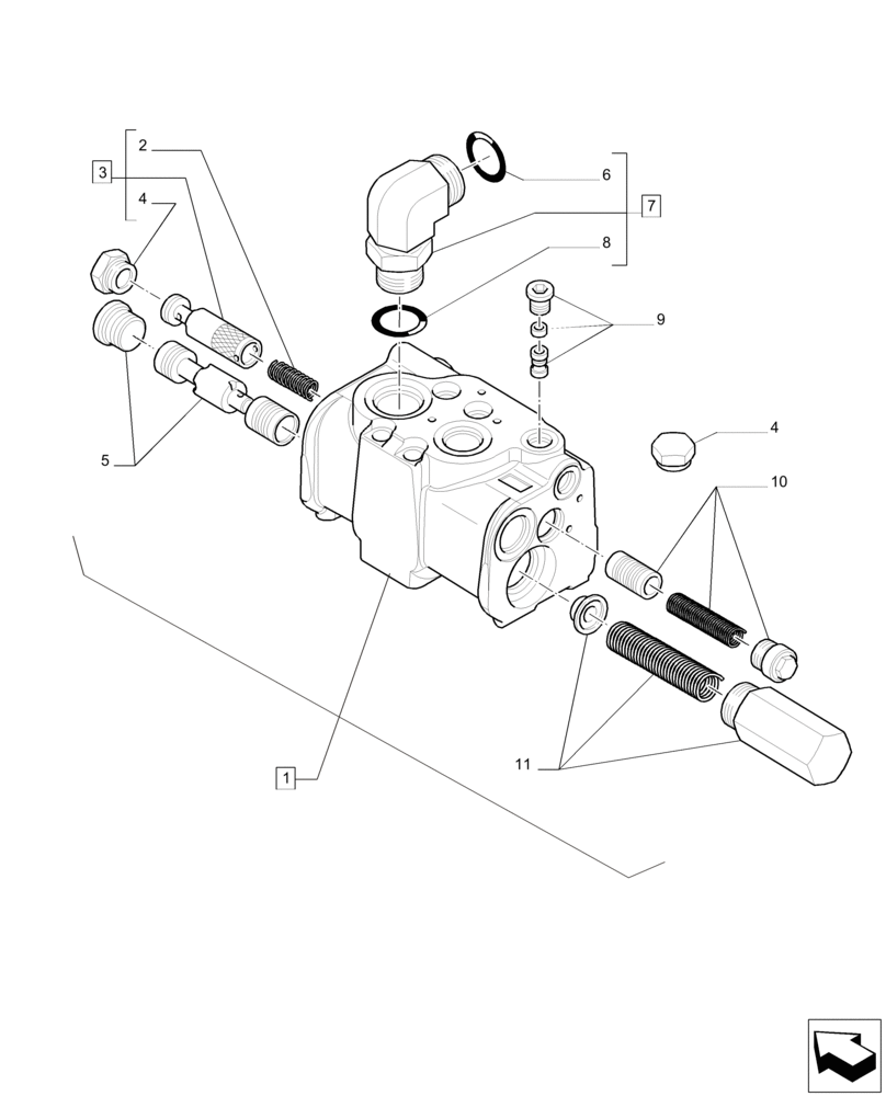 Схема запчастей Case IH PUMA 200 - (35.100.AZ[02]) - PRIORITY VALVE AND PIPES - BREAKDOWN (35) - HYDRAULIC SYSTEMS