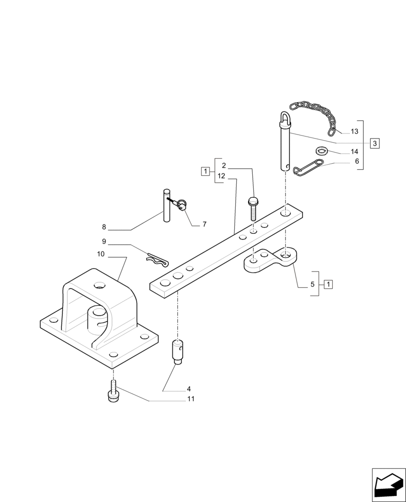 Схема запчастей Case IH PUMA 200 - (37.100.AA[01]) - SWINGING DRAWBAR FOR SLIDER TOW HOOK (37) - HITCHES, DRAWBARS & IMPLEMENT COUPLINGS