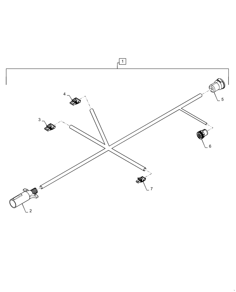 Схема запчастей Case IH 4955 - (55.404.BM[01]) - TOW BEHIND CART LIGHTING HARNESS (55) - ELECTRICAL SYSTEMS