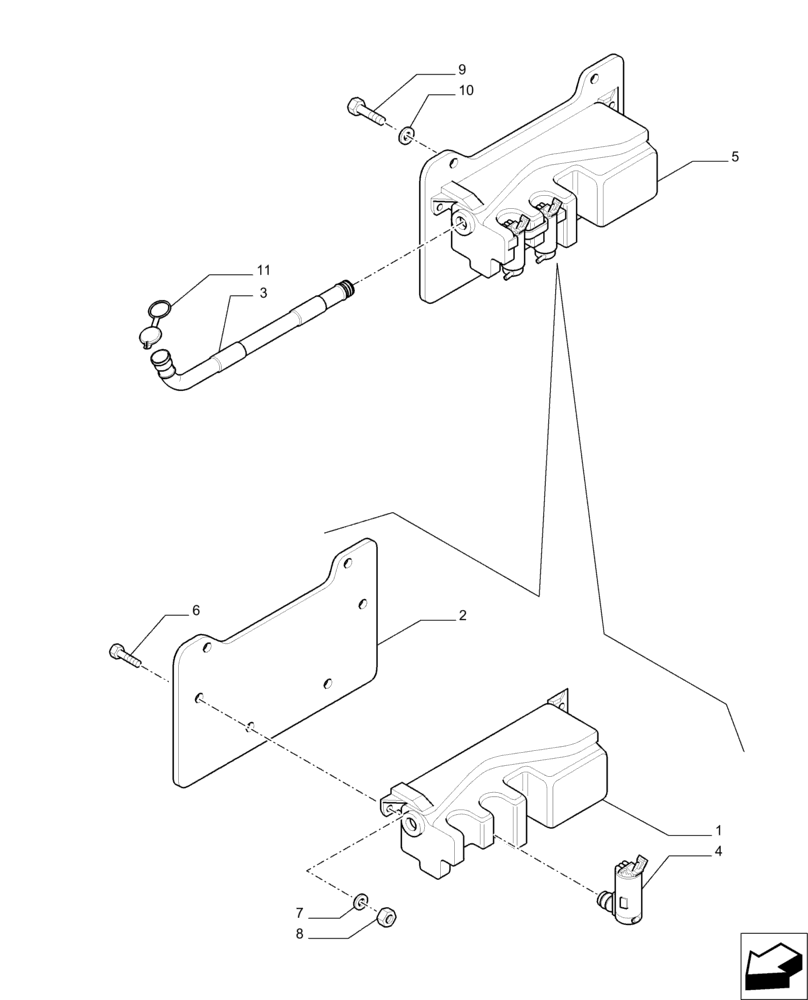 Схема запчастей Case IH PUMA 215 - (55.518.AT) - WINDSHIELD WIPER TANK (55) - ELECTRICAL SYSTEMS