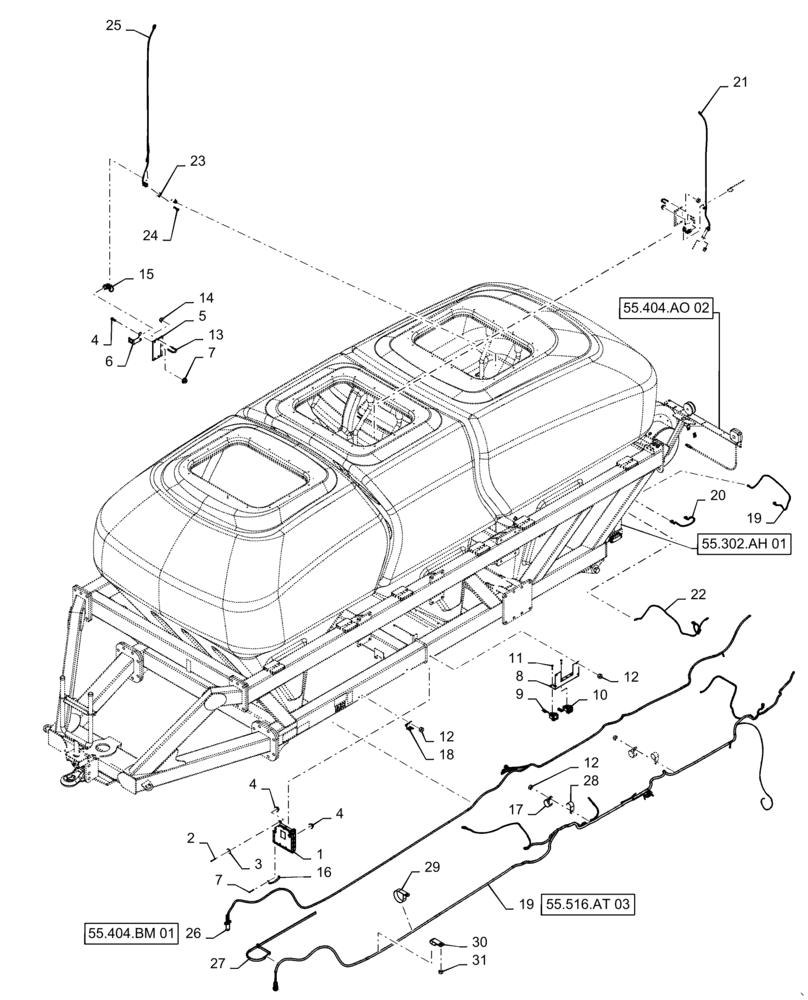 Схема запчастей Case IH 4765 - (55.516.AA[03]) - 435 460, 760 BUSHEL TOW BEHIND ELECTRICAL (55) - ELECTRICAL SYSTEMS