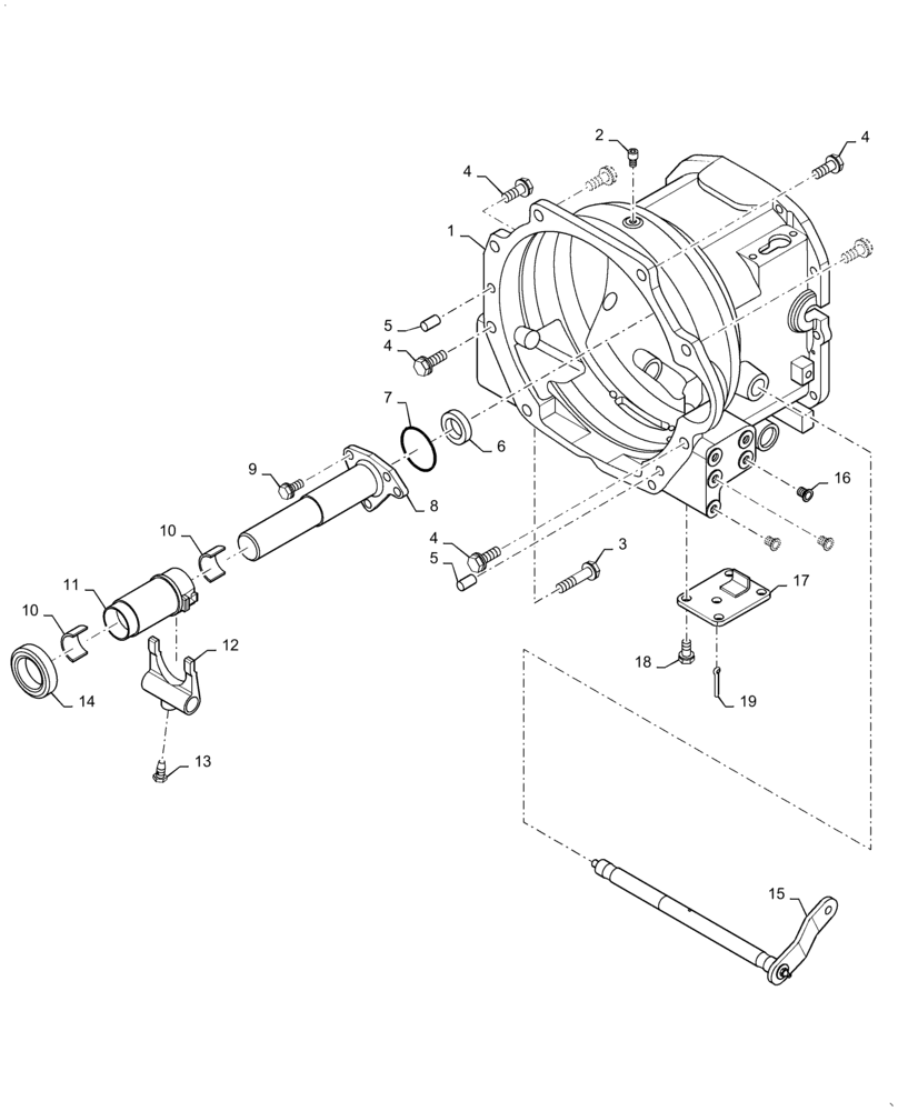 Схема запчастей Case IH FARMALL 35A - (21.110.AB[01]) - CLUTCH HOUSING, MECHANICAL (21) - TRANSMISSION