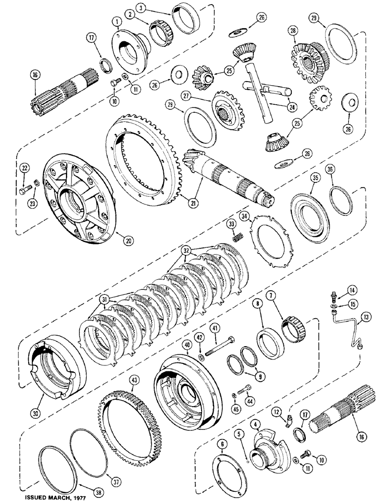 Схема запчастей Case IH 1570 - (125A) - DIFFERENTIAL, BEARING CARRIER, CAGE SIDE GEAR AND SHAFT, USED PRIOR TO TRANSMISSION S/N 10057502 (06) - POWER TRAIN