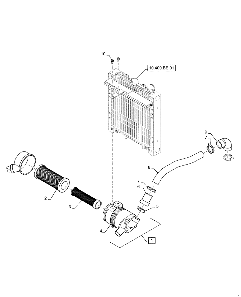 Схема запчастей Case IH FARMALL 35A - (10.202.AB[01]) - AIR CLEANER (10) - ENGINE