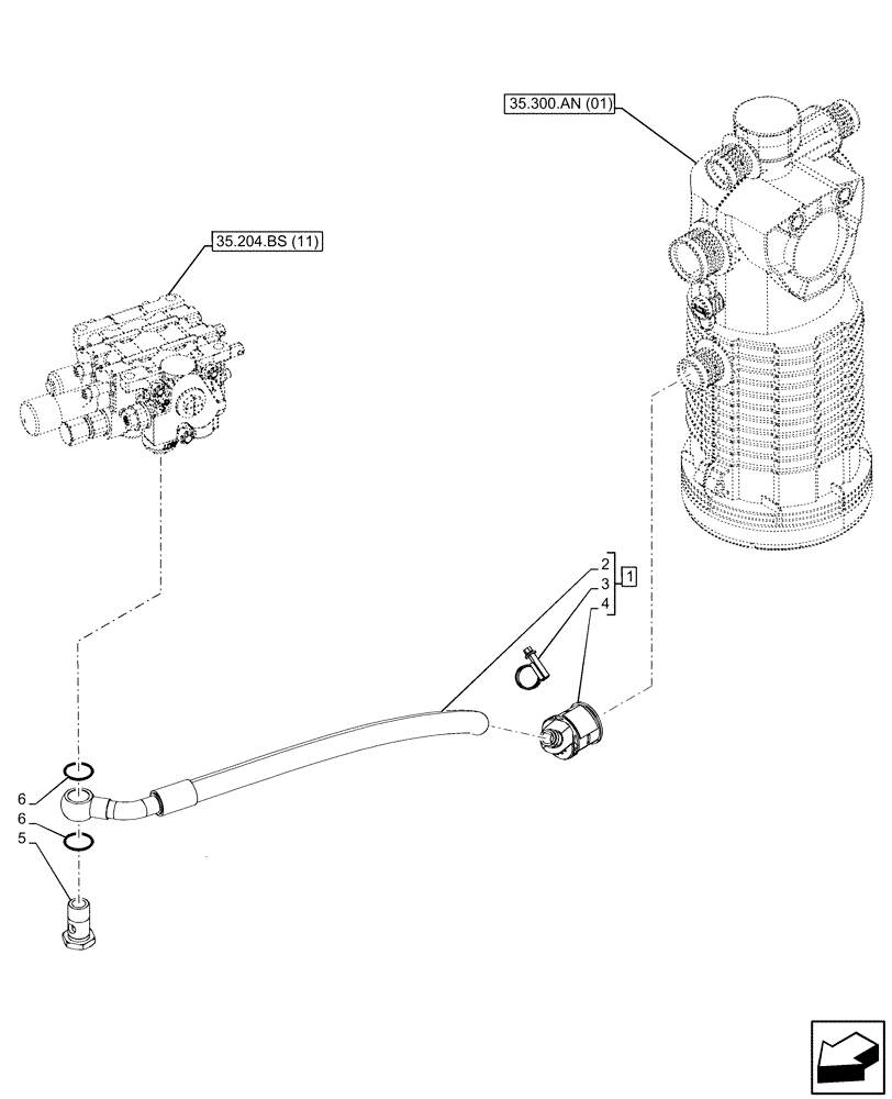 Схема запчастей Case IH MAXXUM 150 - (35.204.BX[08]) - VAR - 758344, 758443 - 2 MID-MOUNT CONTROL VALVES, ELECTRICAL, LINE (35) - HYDRAULIC SYSTEMS