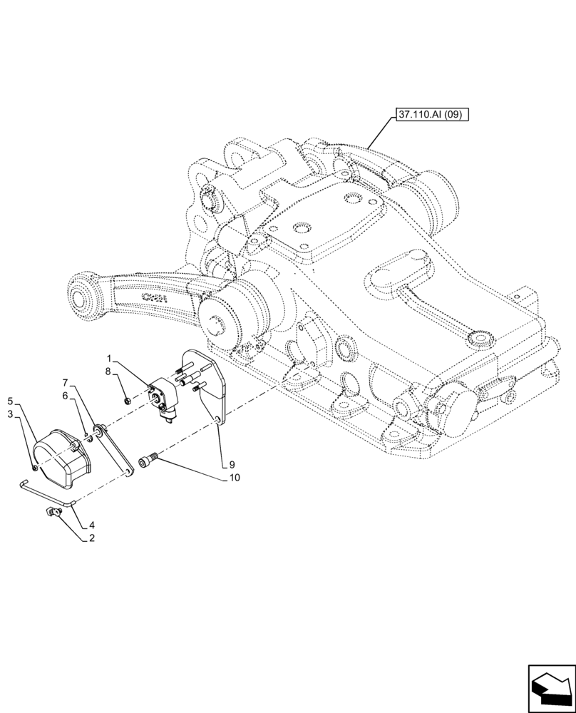 Схема запчастей Case IH FARMALL 100C - (55.130.AQ) - VAR - 390832, 743597 - REAR, HYDRAULIC LIFT, ELECTRONIC CONTROLS, SENSOR, HI-LO, CAB (55) - ELECTRICAL SYSTEMS