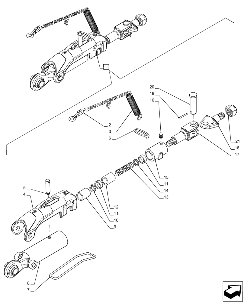 Схема запчастей Case IH PUMA 185 CVT - (37.120.AF[07]) - VAR - 758085 - STABILIZER, COMPONENTS (37) - HITCHES, DRAWBARS & IMPLEMENT COUPLINGS