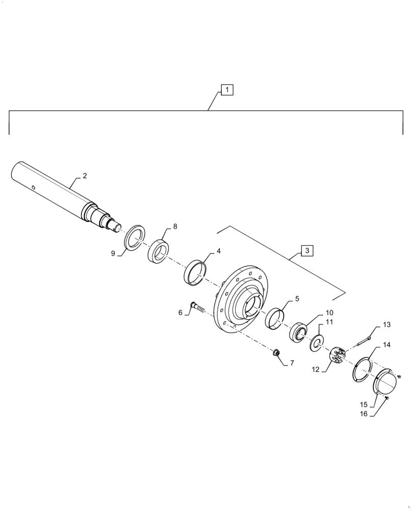 Схема запчастей Case IH 3445 - (44.532.AE[03]) - REAR AXLE HUB WITH SINGLE TIRES (44) - WHEELS