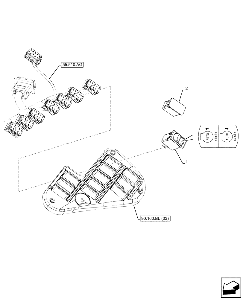 Схема запчастей Case IH MAXXUM 135 - (55.525.AG) - VAR - 390465, 743814, 759375, 759377, 759379 - SPEED LIMITER, SWITCH (55) - ELECTRICAL SYSTEMS