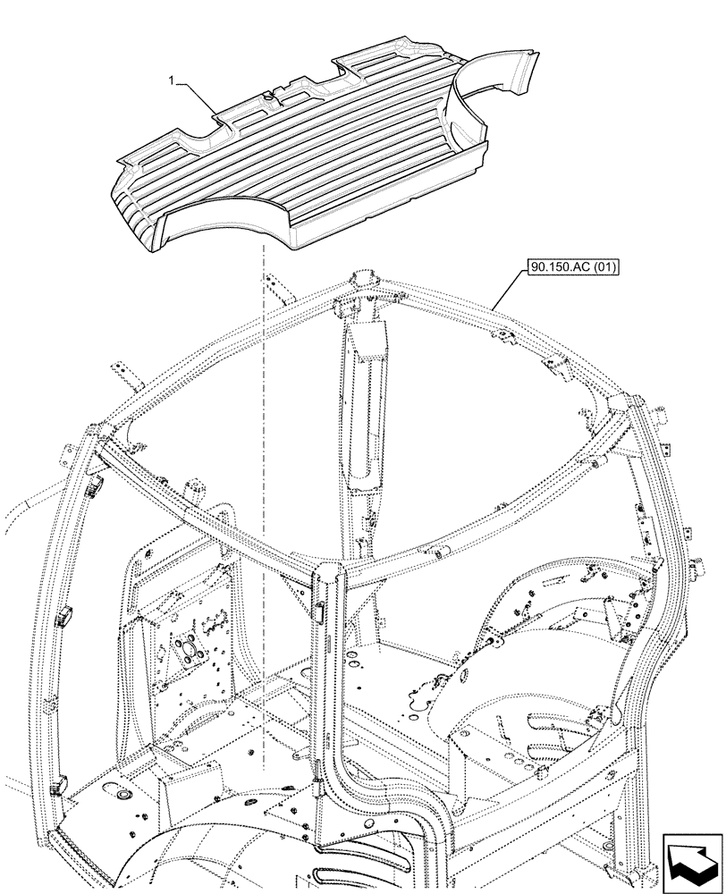 Схема запчастей Case IH MAXXUM 115 - (90.110.BD[02]) - VAR - 392195, 743764, 743766, 758413, 758414, 758415, 758416, 758581, 759375, 759377, 759379 - FLOOR MAT (90) - PLATFORM, CAB, BODYWORK AND DECALS