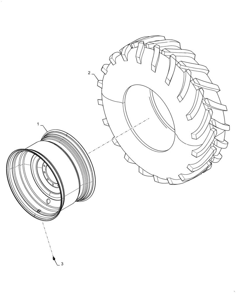 Схема запчастей Case IH 4955 - (44.520.AB[04]) - REAR AXLE SINGLE WHEEL (44) - WHEELS